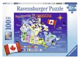 Puzzle Harta Canadei, 100 Piese