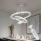 Greelustr Candelabru led HQ-246-H, candelabru modern de sufragerie din cristal cu 3 setari lumini, pandantiv nordic, 3 segmente cerc