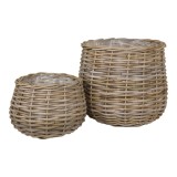 Coșuri Pulo, rattan kubu, natural 2 buc