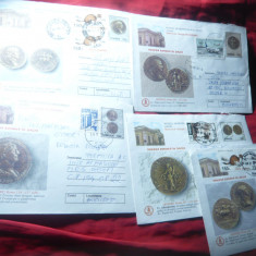 Set 5 Plicuri Intreguri Postale - Moneda Romana in Dacia