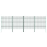 Panou de gard cu stalpi din fier, verde, 867x200 cm