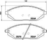 Set Placute frana punte fata SRLine Polonia, Chevrolet Spark (M300), 12.2009-2014