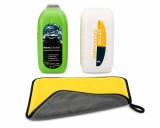 Cumpara ieftin Kit curatare geamuri auto, degresant, perie anti-ceata si laveta microfibra 30 x 30 cm