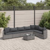 Gossi set canapele de gradina cu perne, 8 piese, gri, poliratan