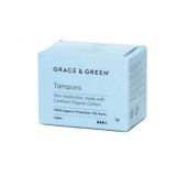 Tampoane din bumbac organic fara aplicator, Super, 18 bucati, Grace and Green