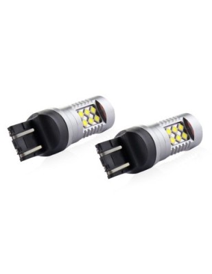 Set 2 Becuri Led Auto, W21/5W, T20, Canbus, 12/24V, Alb foto