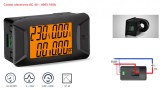 Contor Electronic Digital 40-400V 100A, Voltmetru Ampermetru, Aparat Masura Curent Alternativ, LCD Iluminat