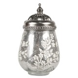 Cumpara ieftin Candela cu led sticla metal argintiu 9x15 cm