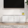 VidaXL Comodă TV, alb, 110x34x40 cm, lemn masiv de pin