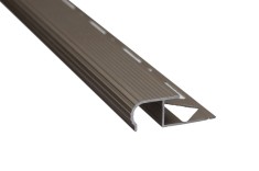 Profil aluminiu pentru treapta, incorporabil, semirotund, SET S81 olive, 2.5 m
