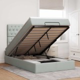 VidaXL Cadru de pat otoman cu saltele Gri deschis 120x200cm catifea
