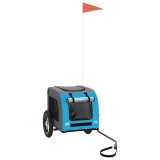 Cumpara ieftin Remorca bicicleta animale companie, albastru/gri, oxford/fier