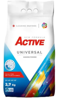 Detergent Universal de rufe pudra Active, sac 2.7kg, 36 spalari foto