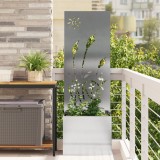 vidaXL Ghiveci de Grădină cu Panou Decorativ Argintiu 50 x 140 cm