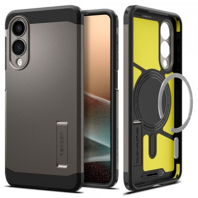 Husa MagSafe pentru Samsung Galaxy S25 Edge S937, Spigen, Tough Armor, Gri foto