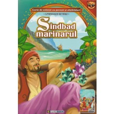 Carte de colorat A4 cu povesti si abtibilduri - Sindbad marinarul