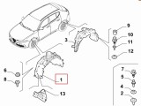 Carenaj aripa interioara punte fata Alfa Romeo Tonale, 04.2022-, partea stanga, original,