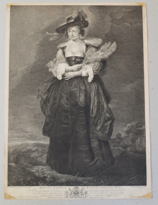 Anthony van Dyck &amp;quot;Helena Forman, Rubens&amp;#039;s Second Wife&amp;quot; gravura 1767 foto