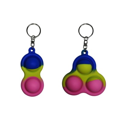 Set jucarii antistres, Pop it, breloc, silicon, 8 cm, tricolor foto