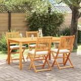 vidaXL Scaun pliant 4 pcs Alb 49 x 57.5 x 92cm Lemn masiv de acacia