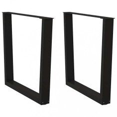 vidaXL Picioare de masă &icirc;n formă de V, 2 buc., negru, 80x(72-73,3) cm, oțel