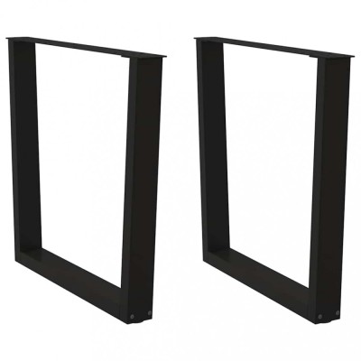 vidaXL Picioare de masă &amp;icirc;n formă de V, 2 buc., negru, 80x(72-73,3) cm, oțel foto