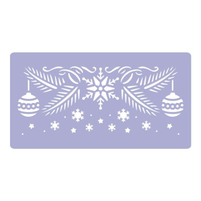 Reutilizabil Plastic Fereastra Crăciun Șablon pentru Artificială Zăpadă // FULGII DE ZĂPADĂ DE BORDER - MEDIU (21x45cm) foto