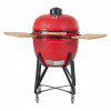 Gratar gradina, grill&nbsp;rotund, ceramic, cu roti, capac, rafturi, 52x105 cm, Kamado Egg 21&nbsp;, Strend Pro