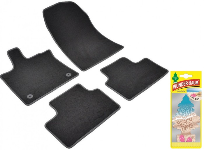 Covorase auto din mocheta Umbrella pentru Renault Captur II (2019-prezent) + Odorizant Auto Bradut Wunder-baum Beach Days