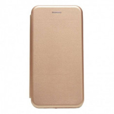 Husa Magnetic Business Book pentru Samsung Galaxy S7 Edge, Piele ecologica, Champagne Gold foto