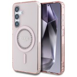 Husa pentru samsung galaxy s25 - guess iml rhinestones magsafe - pink