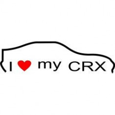 Stickere auto I love my Honda CRX