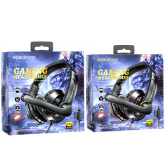 Căști Gaming cu Microfon, Borofone BO102, cu Sunet Imersiv și Confort Extins, Jack 3,5 mm - Negru