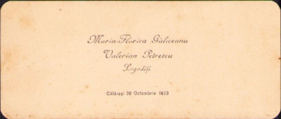 HST A2336 Carte de vizită olografă judecător Valerian Petrescu Constanța 1923 foto