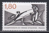 Franta 1981 - Campionatele Mondiale de Scrimă - Clermont-Ferrand, MNH, Nestampilat