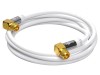 Cablu TV 75&Omega; 3m Alb Mufă &Icirc;n Unghi F PVC, Goobay