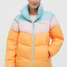 Columbia geacă Puffect Color Block Jkt femei, culoarea portocaliu, de iarnă 1955101