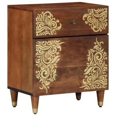 vidaXL Dulap de noapte maro miere 50 x 33 x 60 cm Lemn masiv de mango 4018744 foto