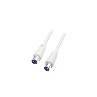 Cablu coaxial 1.5m alb mama-tata dublu ecranat drept RF 1X HOME foto