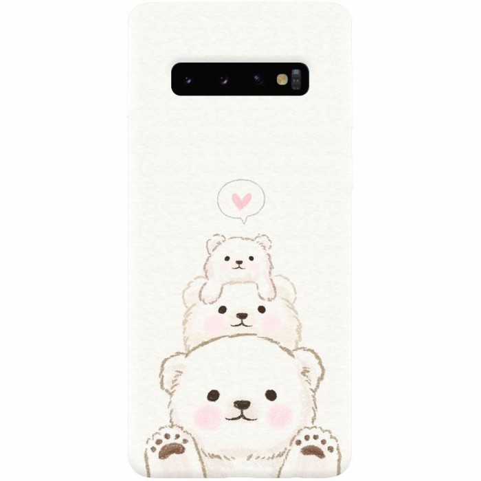 Husa silicon pentru Samsung Galaxy S10, Family Bear