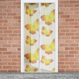 Plasa tantari pentru usa Delight Yellow Butterfly, 100 x 210 cm, inchidere magnetica