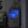 Gossi dulap lateral cu lumini led, gri beton, lemn prelucrat