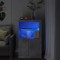 Gossi dulap lateral cu lumini led, gri beton, lemn prelucrat