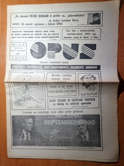 ziarul opus 21-27 septembrie 1990-interviu loredana groza