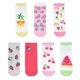 Șosete Scurte Multicolor cu Modele Fructe pentru Copii - 7 Perechi, CMCLASS