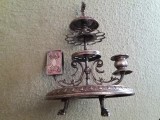 MORITZ HACKER Viena, recipient pentru trabuc din metal argintat din 1900, Set tacamuri, Universal