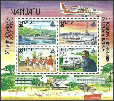 Vanuatu 1985 - Aniv. independentei, bloc neuzat foto