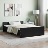 VidaXL Cadru pat cu tăblie de cap/picioare, negru, 120x190 cm 3203776