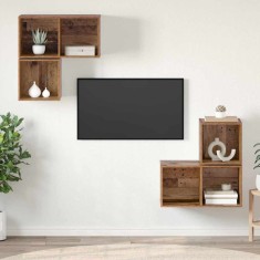 vidaXL Set comodă TV 4 pcs Lemn vechi 37 x 37 x 72 cm Lemn compozit