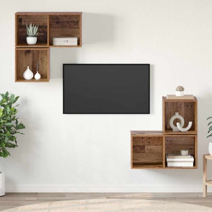 Set comodă TV 4 pcs Lemn vechi 37 x 37 x 72 cm Lemn compozit